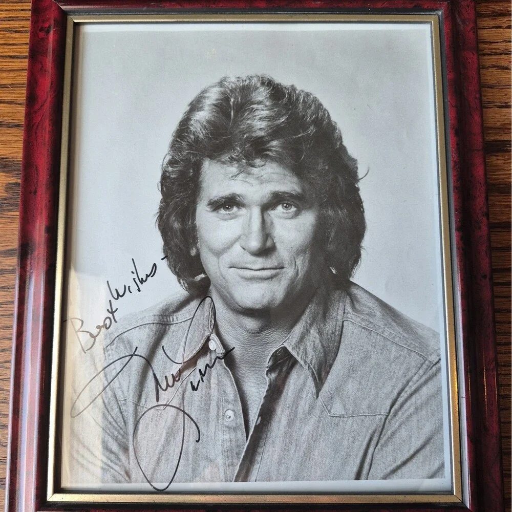 Michael Landon Hand Signed Black and White Photo 8